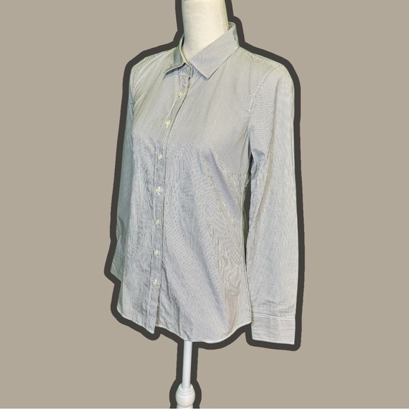 NWT J. Crew Factory Haberdashery Blue & White ‘Striped Classic Button-Up Shirt’ - Picture 4 of 13